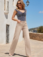 Sosandar Natural Denim Wide Leg Jeans - Image 2 of 5