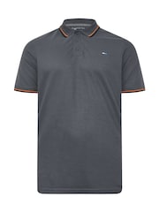 BadRhino Big & Tall Grey 100% Cotton Tipped Polo Shirt - Image 2 of 3