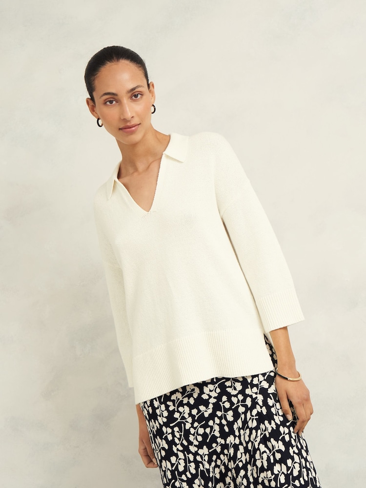 Hobbs Cream Madelyn Jumper - Image 1 of 5 Hobbs Cream Madelyn Jumper - Image 1 of 5