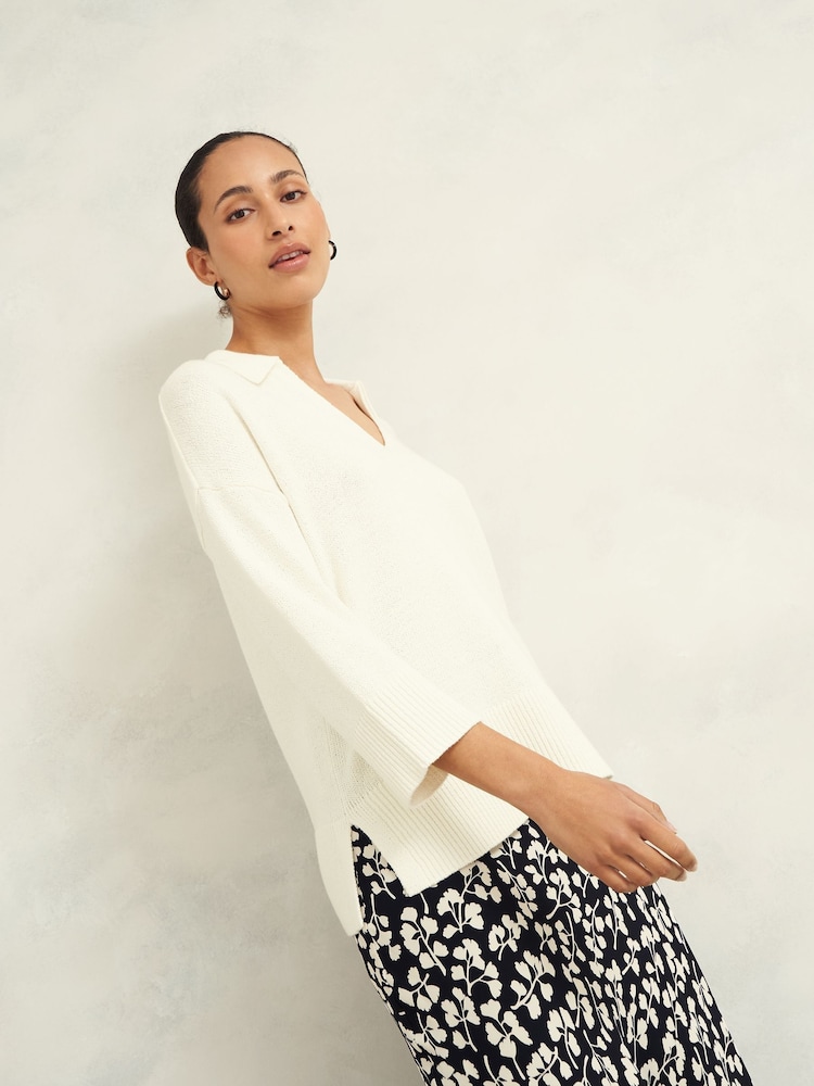 Hobbs Cream Madelyn Jumper - Image 2 of 5 Hobbs Cream Madelyn Jumper - Image 2 of 5