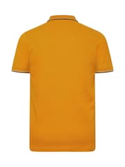 BadRhino Big & Tall Yellow 100% Cotton Tipped Polo Shirt - Image 3 of 3