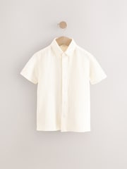 Buttermilk Double Cloth 100% Cotton Short Sleeves Textured Shirt (3-16yrs) - Image 1 of 4