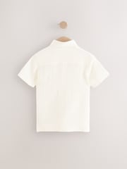 Buttermilk Double Cloth 100% Cotton Short Sleeves Textured Shirt (3-16yrs) - Image 2 of 4
