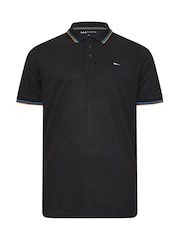 BadRhino Big & Tall Black 100% Cotton Tipped Polo Shirt - Image 2 of 3