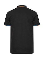 BadRhino Big & Tall Black 100% Cotton Tipped Polo Shirt - Image 3 of 3