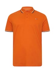 BadRhino Big & Tall Orange 100% Cotton Tipped Polo Shirt - Image 2 of 3