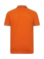 BadRhino Big & Tall Orange 100% Cotton Tipped Polo Shirt - Image 3 of 3