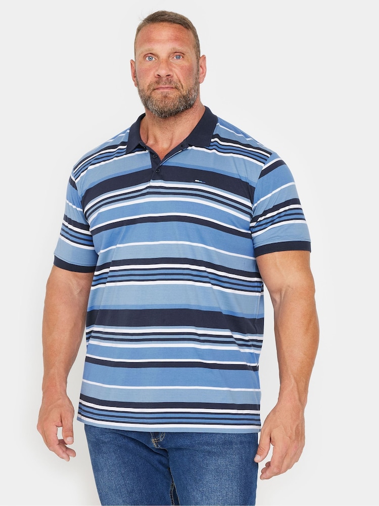 BadRhino Big & Tall 100% Cotton Striped Polo Shirt - Imagen 1 de 3 BadRhino Big & Tall 100% Cotton Striped Polo Shirt - Imagen 1 de 3