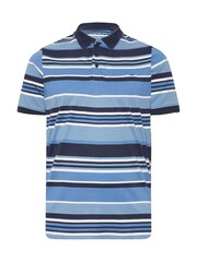 BadRhino Big & Tall Blue 100% Cotton Striped Polo Shirt - Image 2 of 3