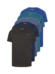 BadRhino Big & Tall Blue 100% Cotton Basic T-Shirts 5 Pack - Image 2 of 6