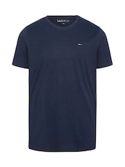 BadRhino Big & Tall Blue 100% Cotton Basic T-Shirts 5 Pack - Image 3 of 6