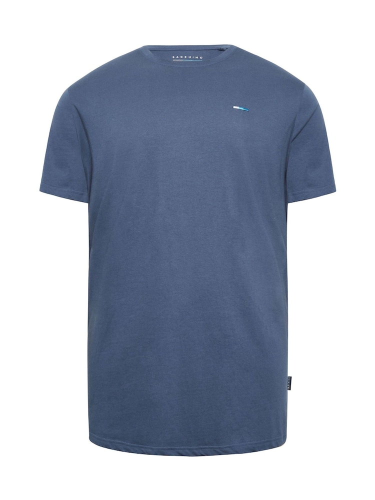 BadRhino Big & Tall Blue 100% Cotton Basic T-Shirts 5 Pack - Image 6 of 6