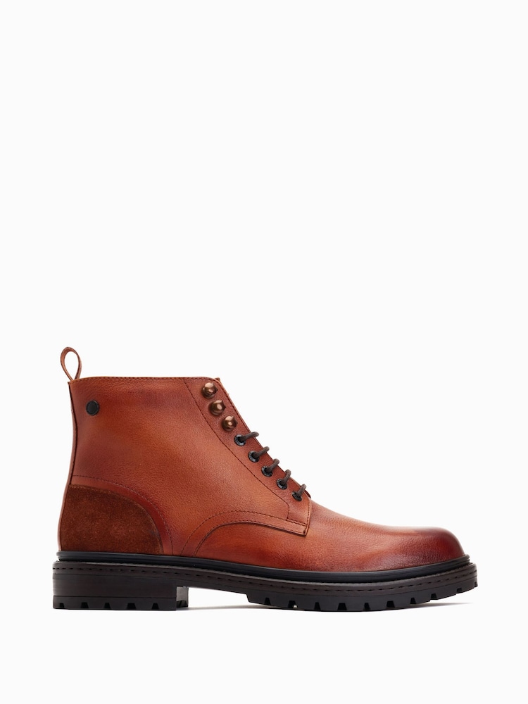 Tan - Base London Dettori Arbeitsstiefel mit Schnürung - Bild 1 von 6