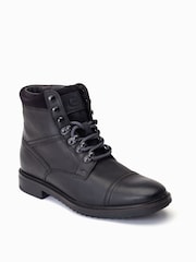 Base London Ashland Lace Up Toe Cap Boots - Image 2 of 6