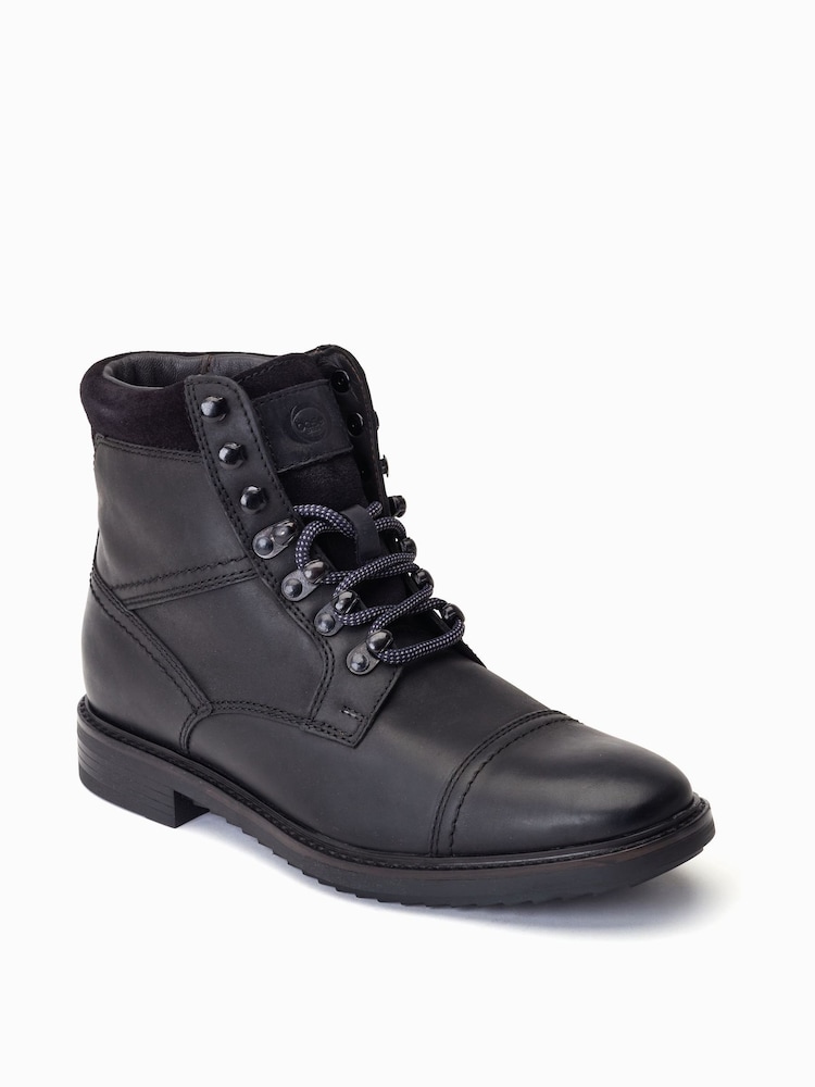 Base London Ashland Lace Up Toe Cap Boots - Image 2 of 6