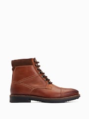 Base London Ashland Lace Up Toe Cap Boots - Image 1 of 6