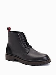 Schwarz - Base London Dettori Arbeitsstiefel mit Schnürung - Bild 3 von 6