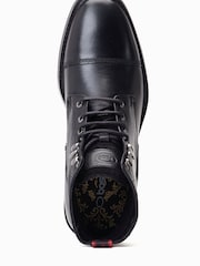 Base London Banff Lace Up Toe Cap Black Boots - Image 4 of 6