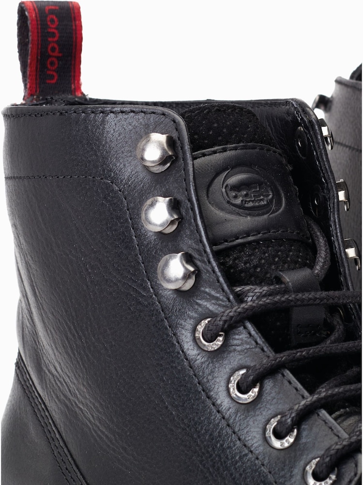 Base London Banff Lace Up Toe Cap Black Boots - Image 6 of 6