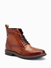 Светло-коричневый - Base London Dealer Lace-Up Brogue Boots - Image 2 of 6