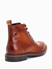 Светло-коричневый - Base London Dealer Lace-Up Brogue Boots - Image 3 of 6