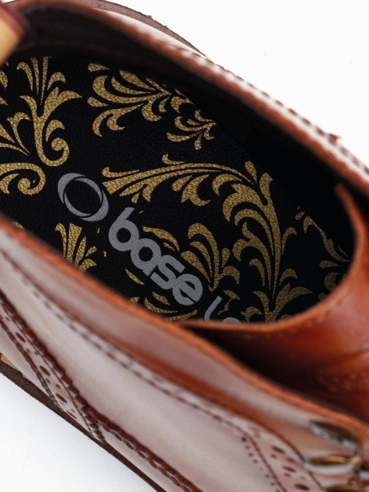 Светло-коричневый - Base London Dealer Lace-Up Brogue Boots - Image 6 of 6