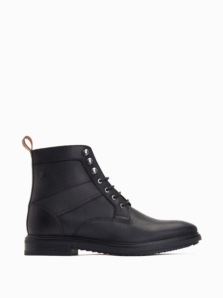 Schwarz - Base London Dickson Schnürstiefel - Bild 1 von 6