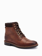 Base London Ashland Lace Up Toe Cap Boots - Image 3 of 6