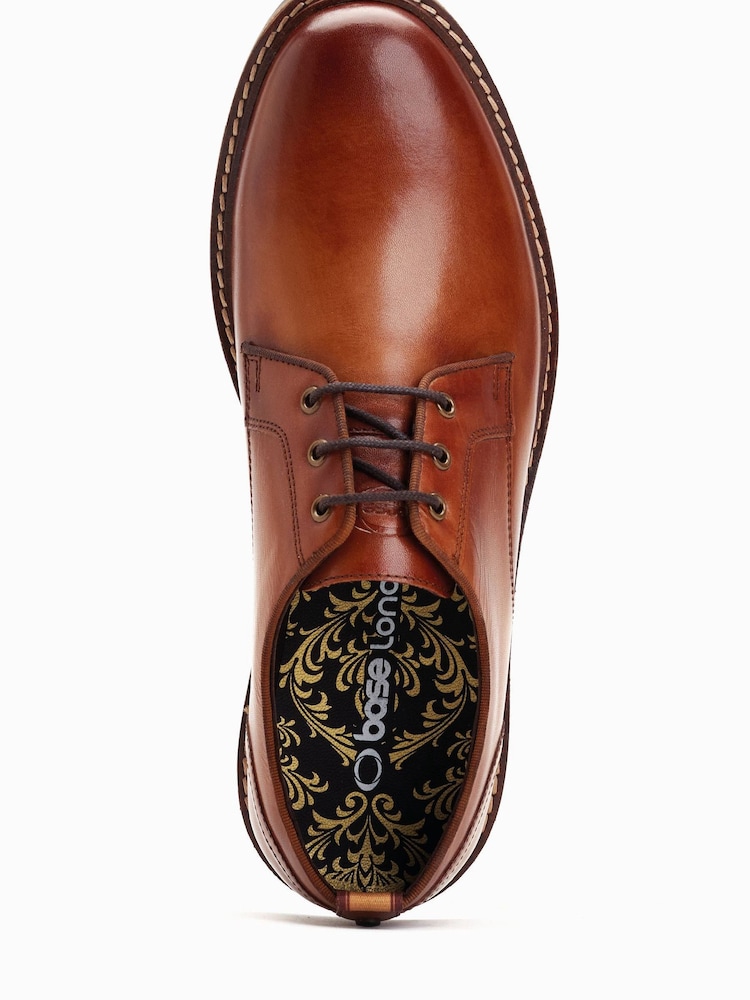 Base London Burnsihed Tan Dime Lace-Up Derby Shoes - Image 4 of 6