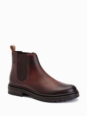 Темно-коричневый - Base London Walsh Pull On Chelsea Boots - Изображение 3 из 6