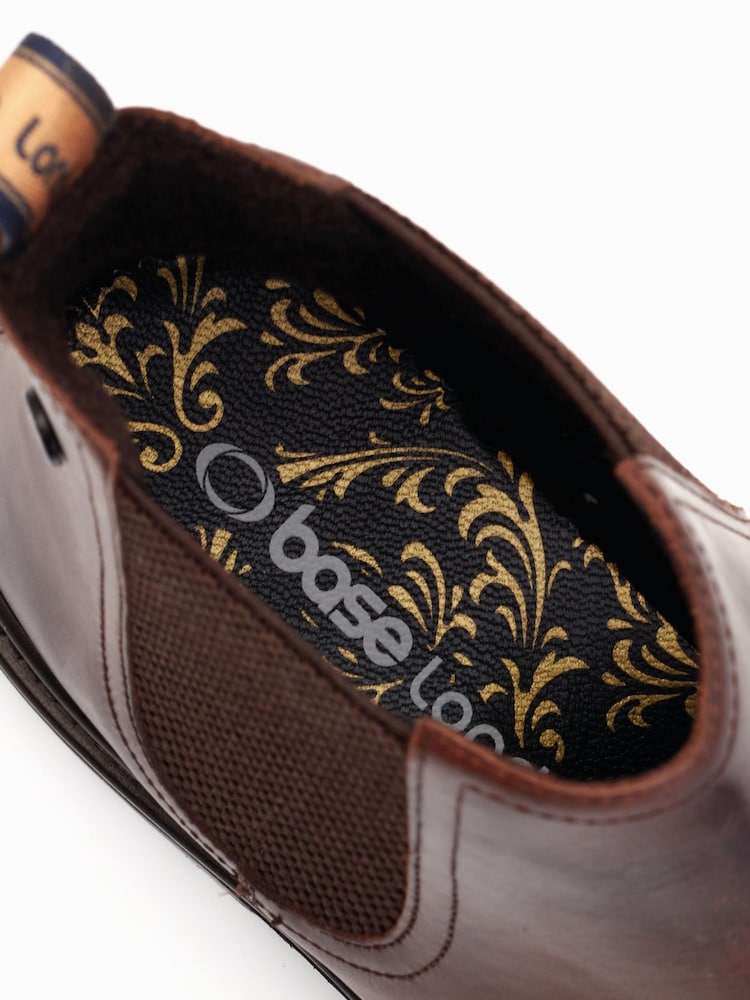 Base London Washed Dark Brown Walsh Pull On Chelsea Boots - Image 6 of 6 Base London Washed Dark Brown Walsh Pull On Chelsea Boots - Image 6 of 6