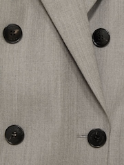 Reiss Grey Darla Wool Oversized Double-Breasted Blazer - Image 7 of 7