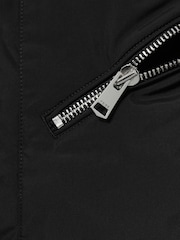 Reiss Black Lexie Petite Concealed-Hood Puffer Coat - Image 8 of 9