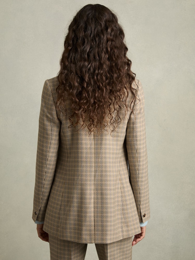 Reiss Vida Wool Double boutonnage Pied-de-poule-Carreaux Blazer - Image 5 of 8