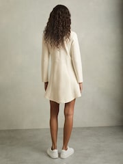 Reiss Cream Krysta ZIp-Neck Interlock-Jersey Dress - Image 5 of 6