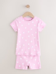 Pink/white heart star Short Pyjamas 3 Pack (9mths-12yrs) - Image 2 of 7