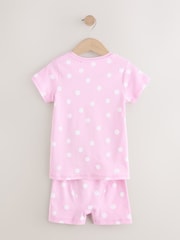 Pink/white heart star Short Pyjamas 3 Pack (9mths-12yrs) - Image 3 of 7