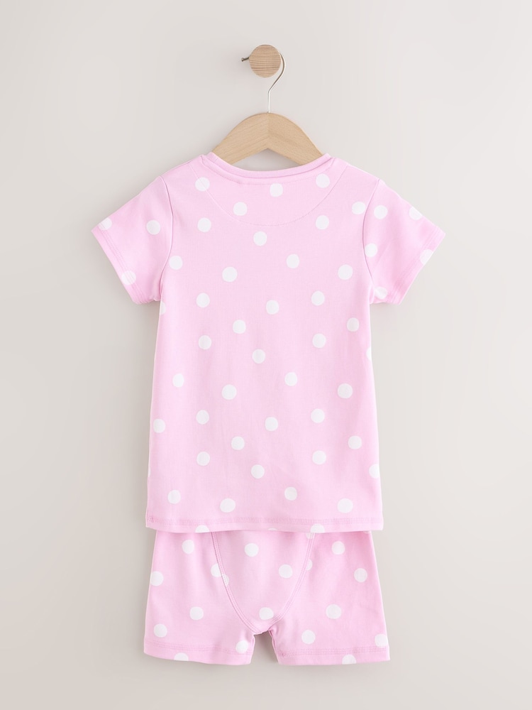 Pink/white heart star Short Pyjamas 3 Pack (9mths-12yrs) - Image 3 of 7