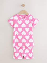Pink/white heart star Short Pyjamas 3 Pack (9mths-12yrs) - Image 4 of 7