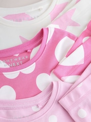 Pink/white heart star Short Pyjamas 3 Pack (9mths-12yrs) - Image 7 of 7
