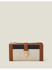 Accessorize Brown Push Lock Wallet - Image 1 of 2