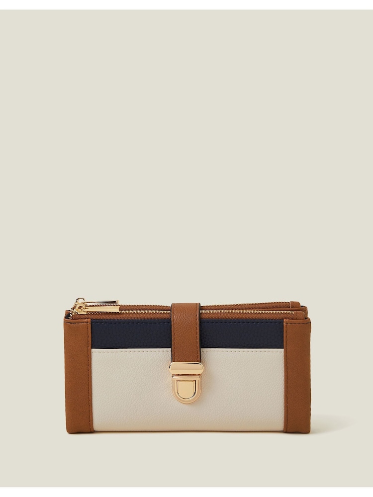 Accessorize Brown Push Lock Wallet - Image 1 of 2