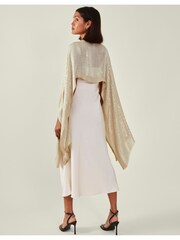 Accessorize Natural Sequin Embellished Poncho - Image 3 of 4