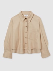 Reiss Stone Lenny Cropped Flannel Shirt - Image 2 of 6