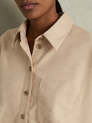 Reiss Stone Lenny Cropped Flannel Shirt - Image 4 of 6