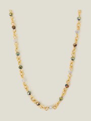 Accessorize Gold Plated 14ct Beaded Station Necklace - Image 1 of 2