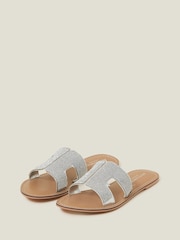 Accessorize Silver Sparkle Cut-Out Sliders - Image 2 of 2