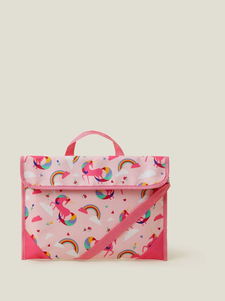 Angels By Accessorize Girls Pink Unicorn Book Bag - Image 1 of 3