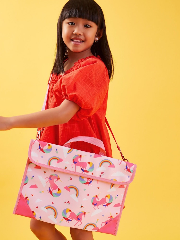Angels By Accessorize Girls Pink Unicorn Book Bag - Image 3 of 3