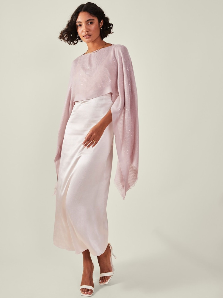 Accessorize Pink Sequin Embellished Poncho - Image 1 of 4